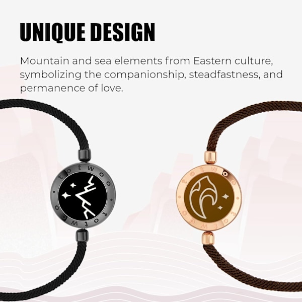 Langdistance Touch Armbånd til par, Vibration & Light up for Love Couples Armbånd C