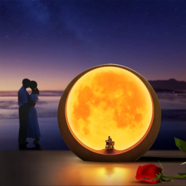 Månnattslampa Födelsedag Bröllop Alla hjärtans dag Presentdekoration, Love Under The Red Moon (ej uppladdningsbar)