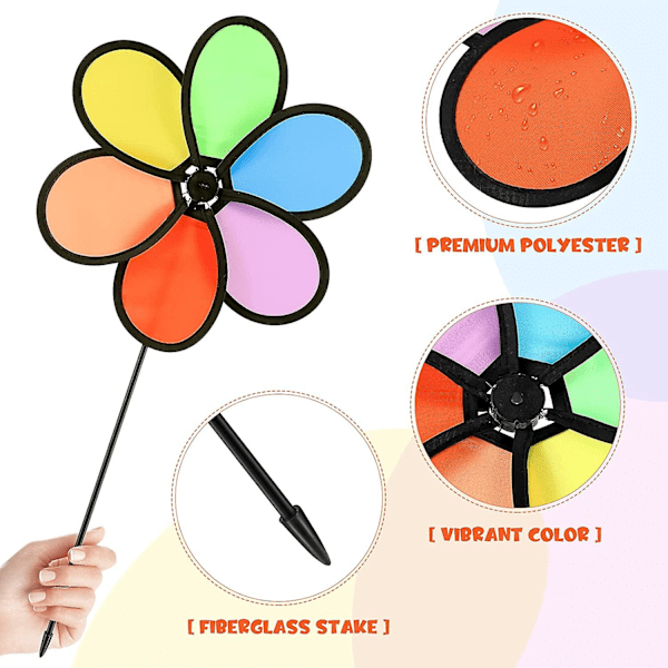Vindspil Pinwheel - Dekorativ Pinwheel til Børn og Voksne, Vindmølle til Have, Altan og Terrasse 2 Stykker