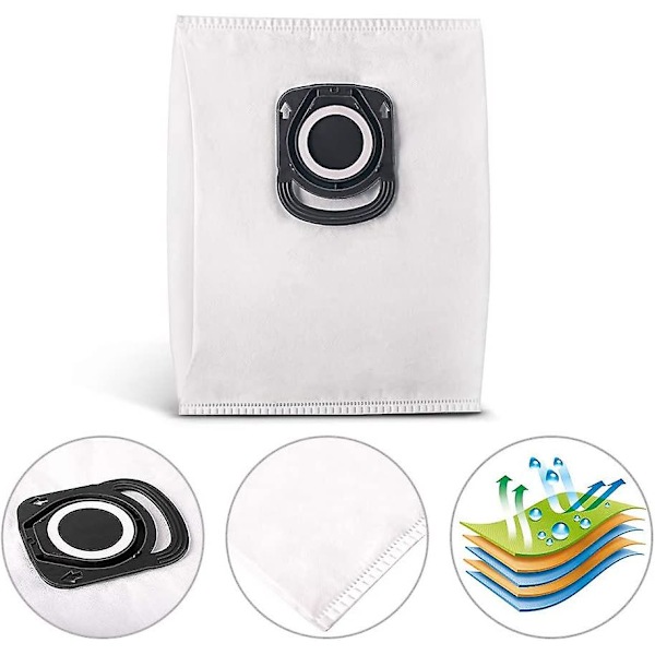 10 kpl non-woven pölynimuripussia Rowenta ZR200520/ZR200540/Zr200720 Silence Force Compact Power X-trem Power -malleihin (RO64xx Ro63xx Ro68xx Ro39xx)