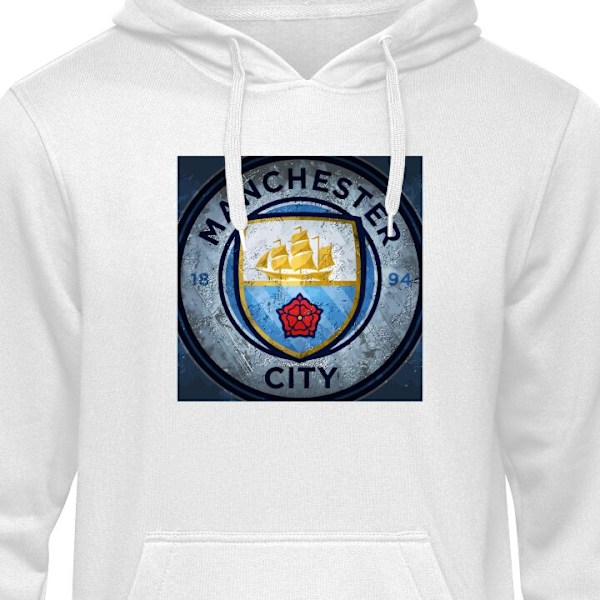 Barn-Hoodie | Mjuk Huvtröja för Barn Manchester City FC vit