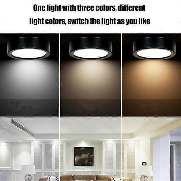 Väggmonterad trådlös bildlampa med fjärrkontroll, dimbar, batteridriven, justerbar 13-färgs RGB-målningslampa - Perfekt gyllene【GKS】 golden 3pcs