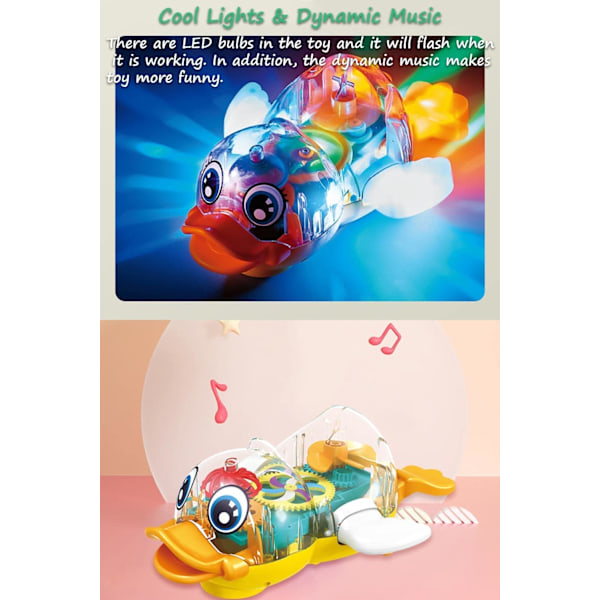 Transparent Mekanisk Gear And, Transparent Gear Andeunge Car Legetøj Land (Gul)