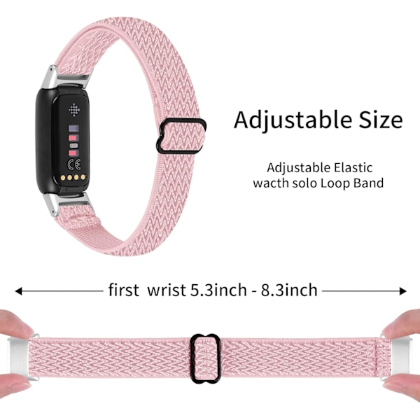 Sopii Fitbit Luxe/Luxe SE -rannekkeille, naisille ja miehille, hengittävä elastinen nylon