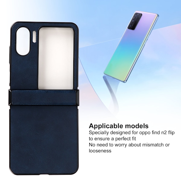 Etui til Oppo Find N2 Flip i syntetisk læder, ultratyndt, stødsikker mobilbeskyttelse til Oppo Find N2 Flip, blå