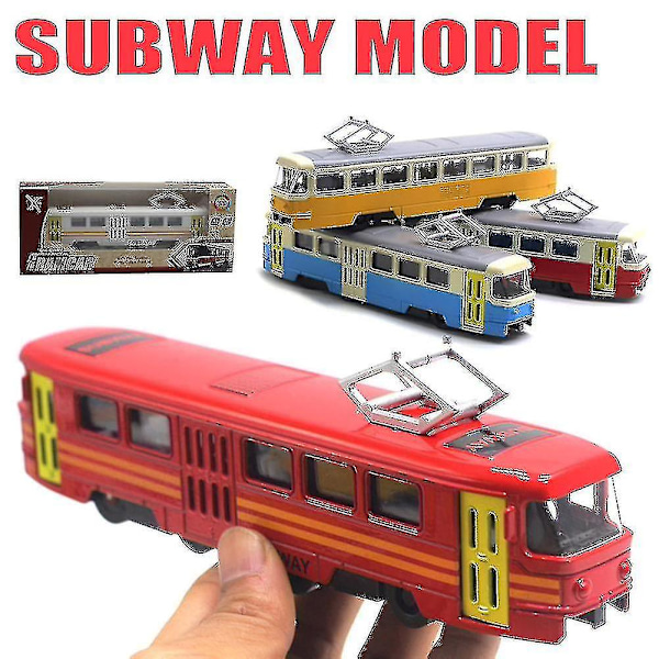 Tog Tram Diecast Lekebil Musikalsk Opplysning Barneleke Feriegave White