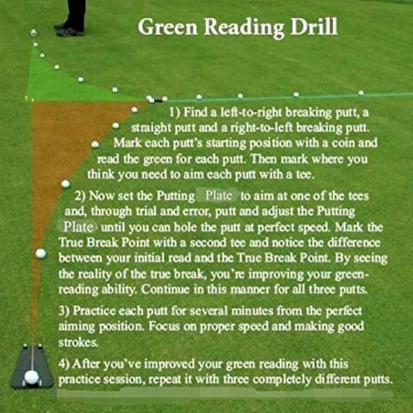 Golf Putting Tutor med Gratis Lynlås, Golf Putting Træningshjælp Indendørs Udendørs Golf Putting Tra