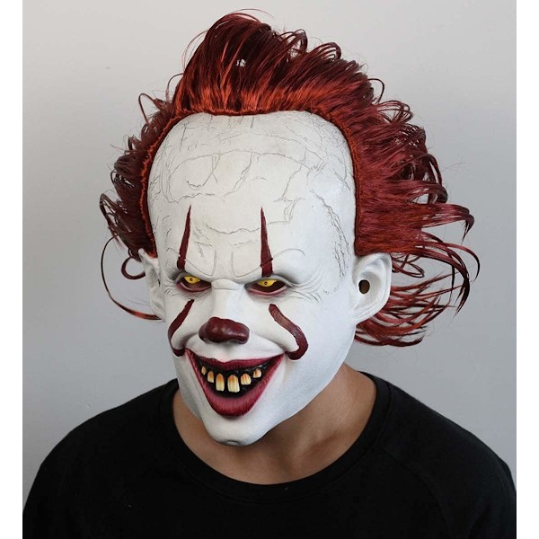 Pennywise Läskig Clown Latex Mask Joker skrämmande Halloween Smile