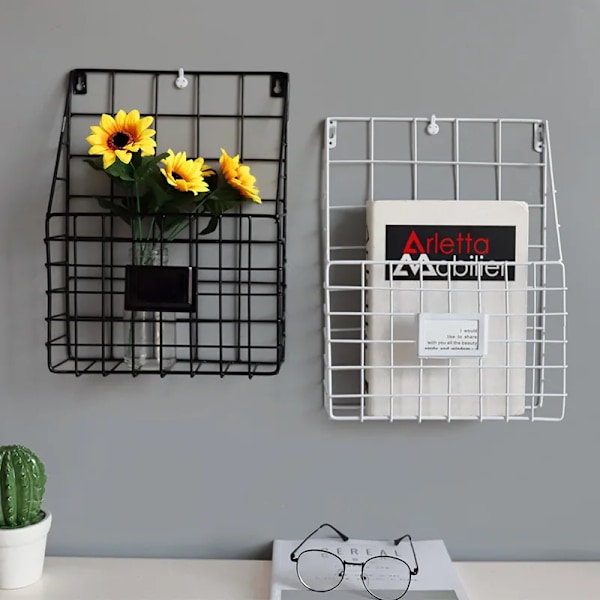 Enkelt tidningsställ i smidesjärn vitt [GKS] white 26.5*8.5*35.5cm