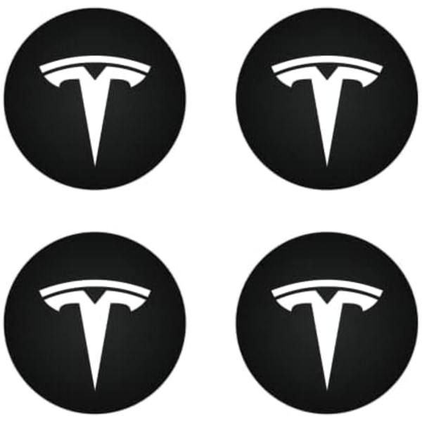 Hjulnavskapslar (4 st) för KAVANIC Tesla Model Y Model 3 Modifieringsskydd (svart/matt svart) White / Matte Black