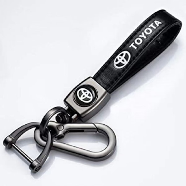 Läder Nyckelring Krok Nyckelring med Bilmärkeslogga Fjäderspänne & Ring Kompatibel med Stora Bilmärken【GKS】 Audi