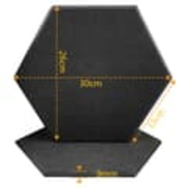 Ljudabsorberande hexagonpaneler i polyester, 12-pack