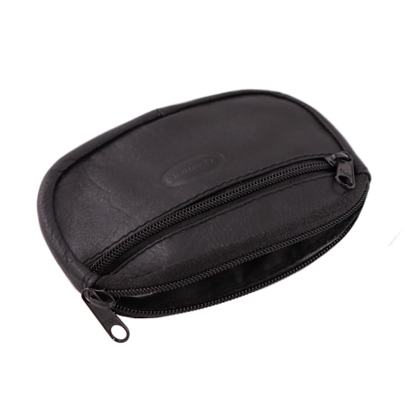 Pyöreä kolikkokukkaro nahkaa Musta Black one size