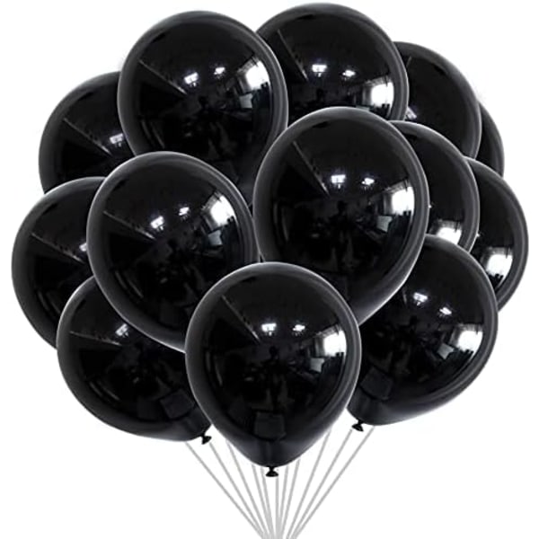 10 tommer sorte festballoner 100 pak