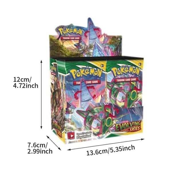 Salg! 360 stk gaveeske Evolving Skies Booster Packs for barn tegneserie sota spillkort papir null ingen SJX