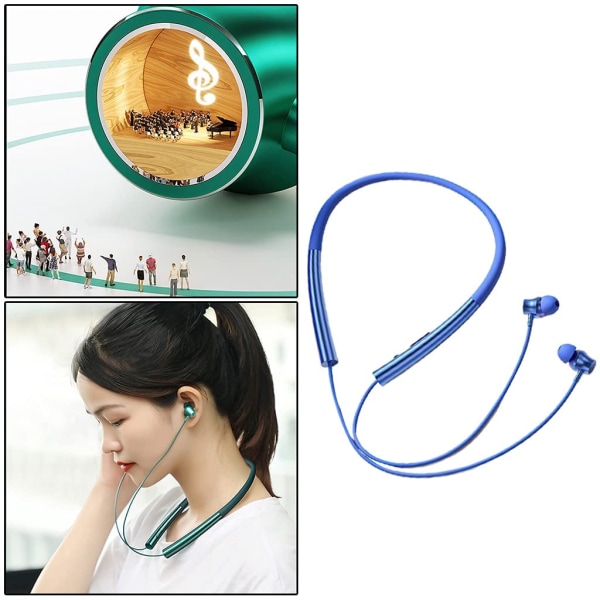 Bluetooth-headset, sports stereo-lydkæde, in-ear-hovedtelefoner (blå)