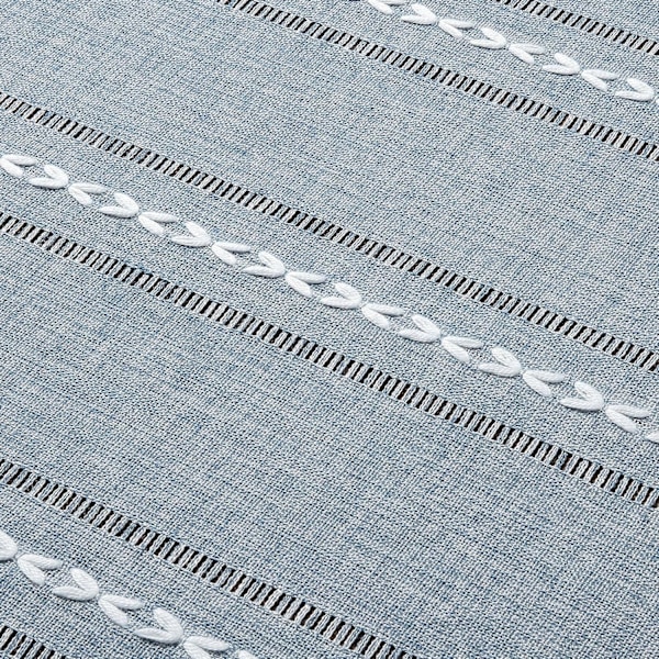 Bordduk 100x140 cm blå, stripet jacquard-utskjæring, rynkebestandig vaskbar rektangulær duk 100*140cm