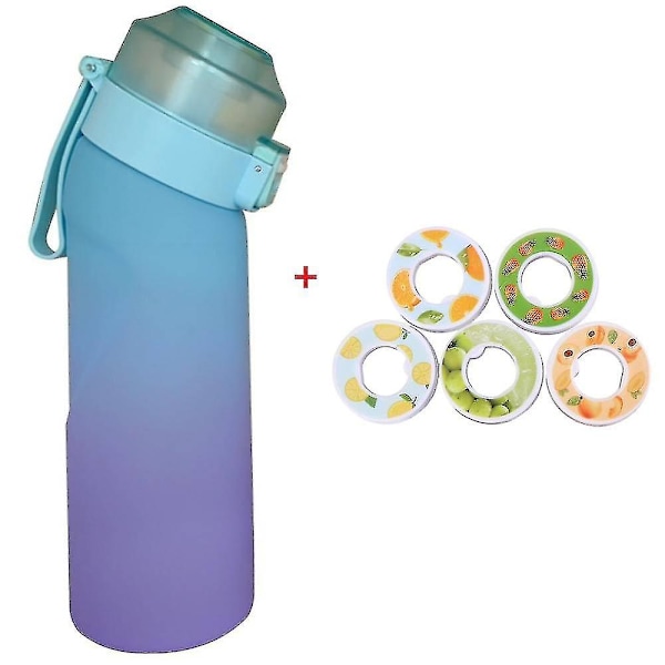 Smaksatt Vattenflaska med 7 Smakkapslar Air Water Up Flaska Frostat Svart 650ml Air Starter Up Set Vattenkopp för Camping Sport M M China