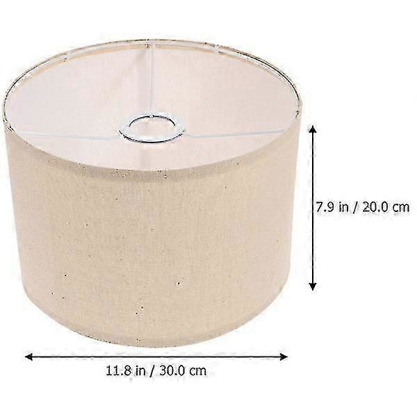 Naturlig Linnelampskärm Trumlampskärm Ersättning För Bordslampa Golvlampa (Lämplig För E27 Glödlampa) Khaki