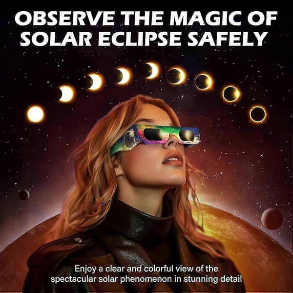 Eclipsebriller Sæt - 6 Par Papirbriller, Sikre til Direkte Sollys, 6 Par Per Sæt (Model Kan Variere fra Billede)