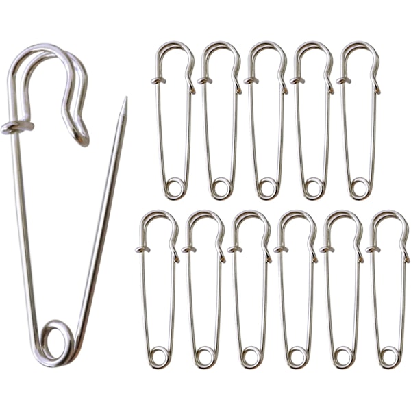 Large safety pins, 12 pcs. Large safety pins, 63 mm Extra Large Sa