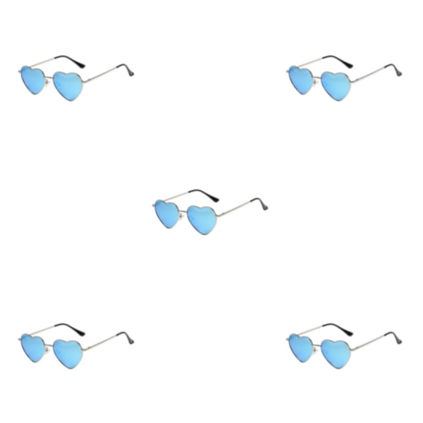 1/2/3/5 hjärtformade guldmetallram och Tac-lins för stilren silverram himmelsblå[GKS] silver frame skyblue 5Set