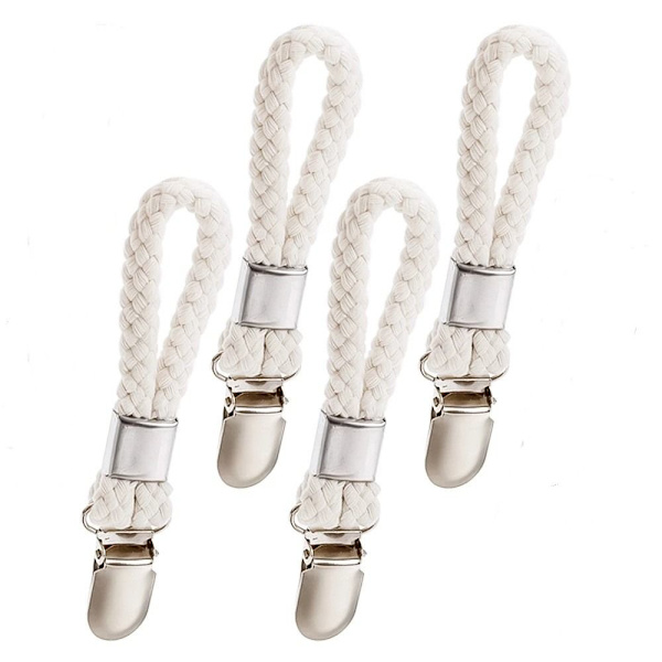 4 st Handduksklämmor Handdukshållare VITA white