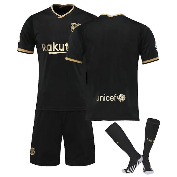 Pojkar Fotbollsdräkt Fotboll T-shirt Shorts Strumpor Träningströja 8-9 Years Black Gold