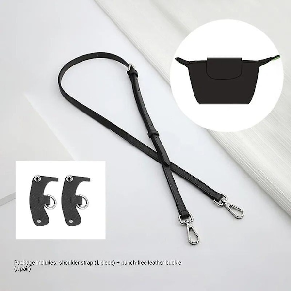 Veskestropp for Longchamp-veske Transformasjonstilbehør Gratis Utskjæring for Mini Veske Skulderstropp Mini Veske Black