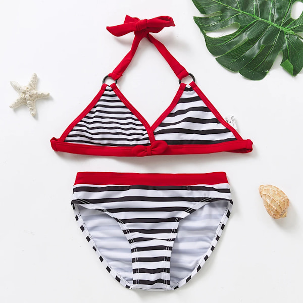 2~14Y Flickbaddräkt Tvådelade Bikiniset för flickor Barn Badkläder Flickor Badkläder Barn Strandkläder Biquini infantil-ST139 ST272 strip ST272 strip 10Y