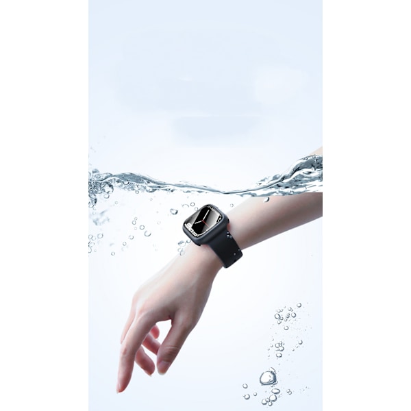 2 kpl Vedenpitäviä Koteloita Yhteensopiva Apple Watch 45mm Series 8:n kanssa, Karkaistu Lasinen Näytönsuoja Kovalla PC-Puskurikotelolla
