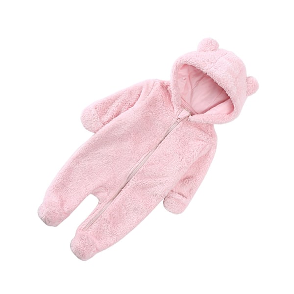 Lämmin ja helppokäyttöinen vauvan talvihaalari hupun kanssa, vaaleanpunainen light pink 0-3 months