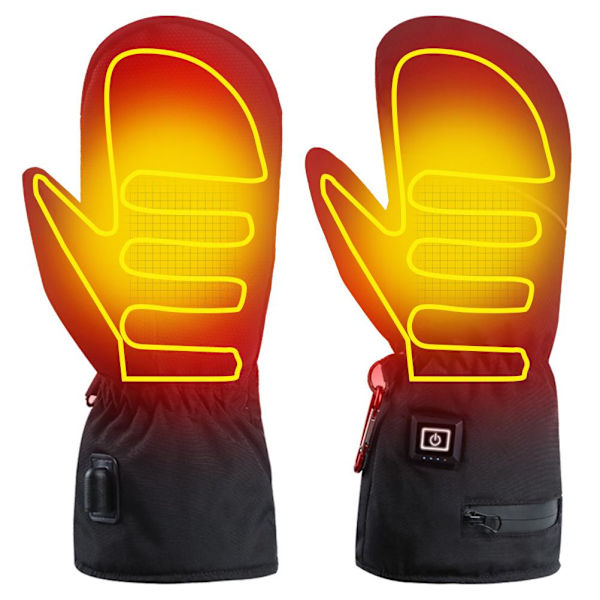 Opvarmede Vanter til Kvinder Genopladelige Opvarmede Handsker Touch Screen Anti-Slip Fleeceforet Vanter Vintervarme Vanter til Cykling Ski C