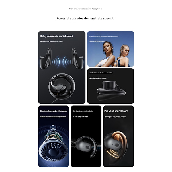 AI smart Bluetooth headset til real-time simultantolkning, kan afspille musik, let at bære, kompatibel med Apple og Android computere brown