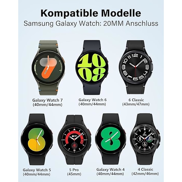 SimpleThings Sports Silikonrem Uden Mellemrum til Samsung Galaxy Watch 7/6/5/4 Space Gray Space Gray Watch7/FE/6/5/5Pro/4