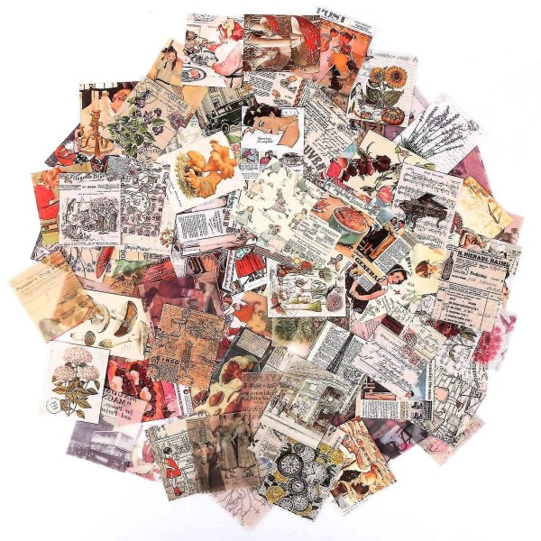 400 st skräpjournal Vintage gör-det-själv-material Papper journalföringsmaterial Scrapbooking-papper Retro Decorat