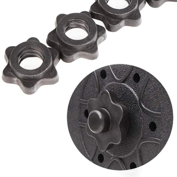 4 kpl 25 mm käsipainon levytangon käsikellon tangon puristimen lukitusruuvimutteri, liukumaton kierrelukituskaulus kuusiomutteri voimaharjoitteluun, punainen Red 0.1