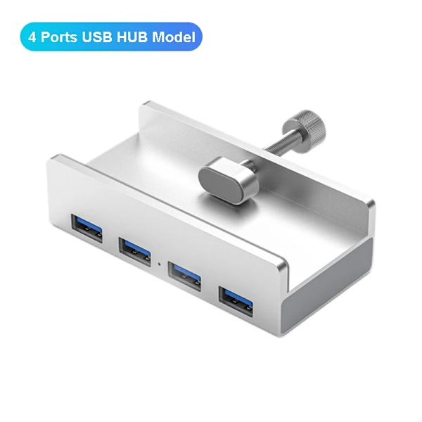 4-porttinen USB 3.0 -HUB virtalähteellä, USB3.0-jakaja-adapteri, klipsikiinnitteinen monijakaja, 5G:n nopea tiedonsiirto Baptopille