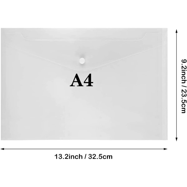 5 st Plastplånböcker A4 filmapp Transparent Clear Popper Plånbok
