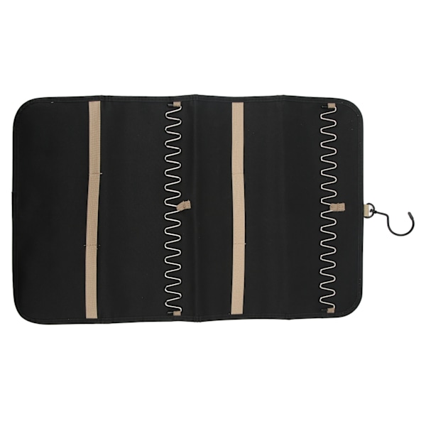 Rejse Smykke Organizer Foldbar Nylon Rejse Smykke Opbevaringspose til Halskæder Øreringe Ringe Sort