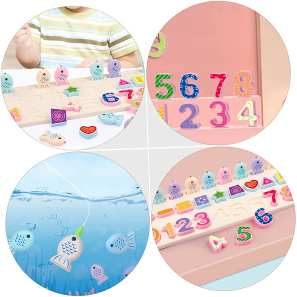 1 Set Fiskeleksaker Barnleksaker Barnpussel Barnleksaker Magnetisk Fiske