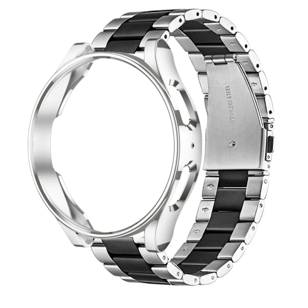 Band+ kotelo Samsung Galaxy Watch 6 5 4 44mm 40mm Classic 46mm 42mm ruostumattomasta teräksestä Galaxy Watch 3 5 Pro 41 45mm hihna sliver sliver