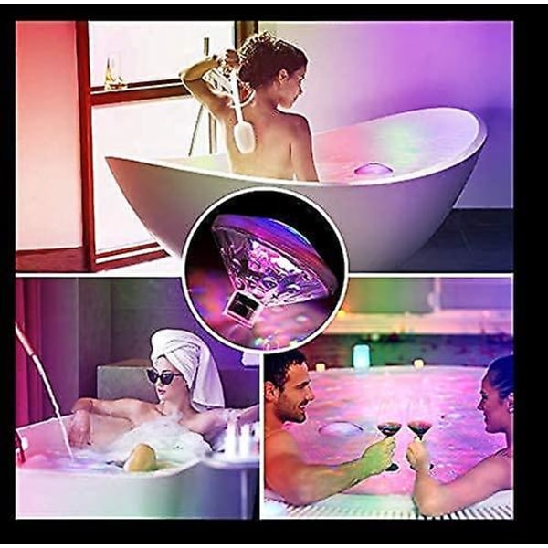Flydende LED-lamper til badekar, jacuzzi, spa, vandtæt discolys, dekorativ lampe til bad, damme, poolfester