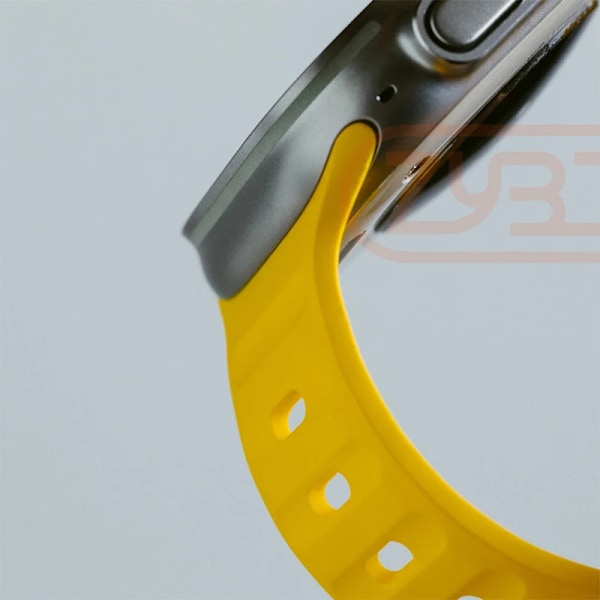 Sportband för Apple Watch Ultra 9 8 7 6 SE 5 Mjukt Silikon Lätt Armband Rem för iWatch 38MM 40MM 42MM 44MM 45MM 49MM Racing Yellow Racing Yellow 42 44 45 49mm