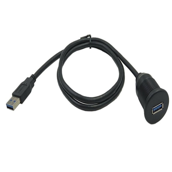 En-ports vanntett USB 3.0-forlengelseskabel for bil, båt og