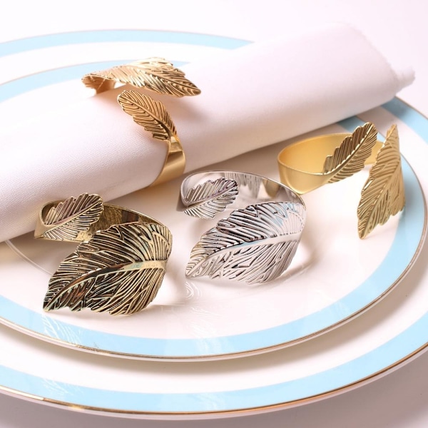 Servietringe juledekoration Thanksgiving helligdage juledek 12pcs / Gold 2 12 pcs / gold 2
