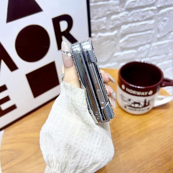 Glitter Etui til Samsung Galaxy Z Flip 6, Luksus Bling Glitrende Diamant Stødsikkert Blødt TPU Beskyttelsesetui til Z Flip 6 Blå{GKS} Blue For Galaxy Z Flip 6
