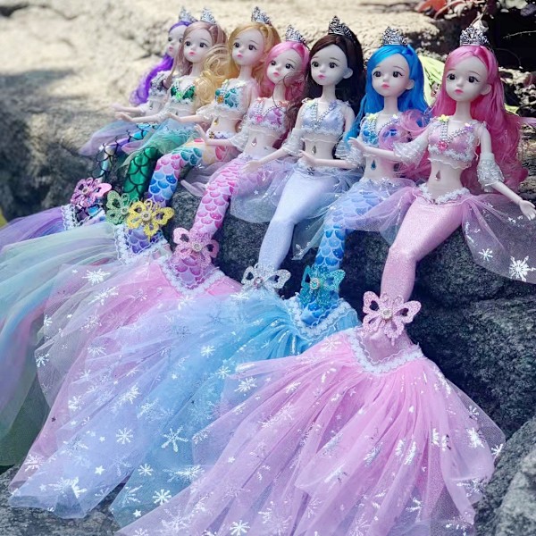 45 cm Prinsessa Sjöjungfru Docka för Flickor - Födelsedagspresent, Leksak för Lekhus [GKS]