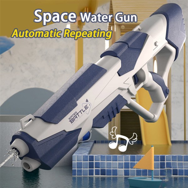 Elektriska vattenpistoler, automatiska sprutpistoler Water Soaker Gun-leksak för barn och vuxna, vattenblåsare för sommarpoolen (blå)