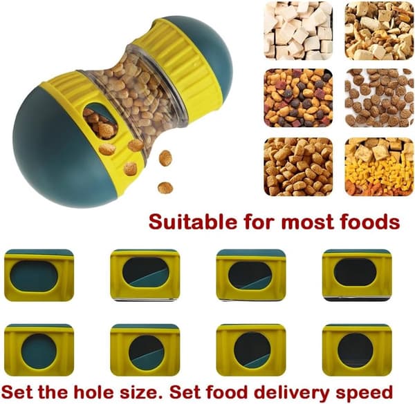 Hundesnackbold - Interaktiv Langsom Foderdispenser - Puslespilslegetøj til Hunde Katte - Justerbart Foderudløserlegetøj Colour One size